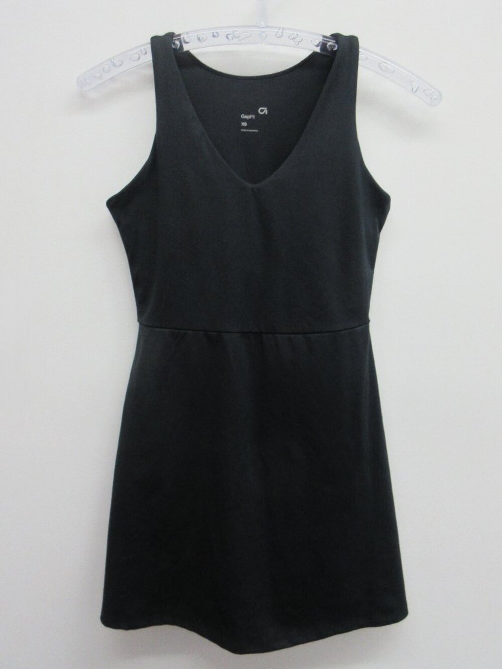 GAP FIT ACTIVE TANK DRESS WOMENS XS BLACK HIDDEN BIKER SHORTS WITH POCKET